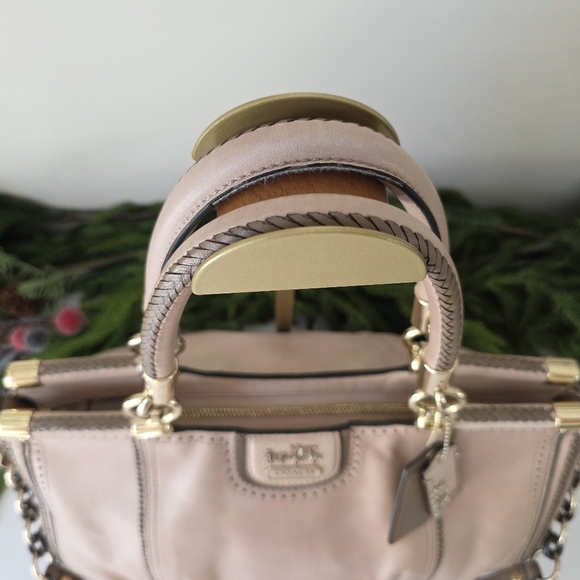 Coach Madison Pinnacle Carrie Satchel Blush Leather Zig Zag Perforated - Picture 12 of 16